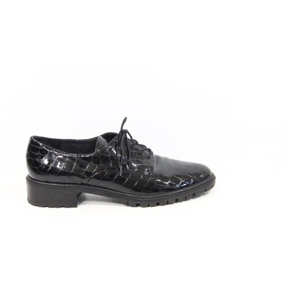 Stuart Weitzman Lug Sole Oxford sz 7 Women Croc Embossed...